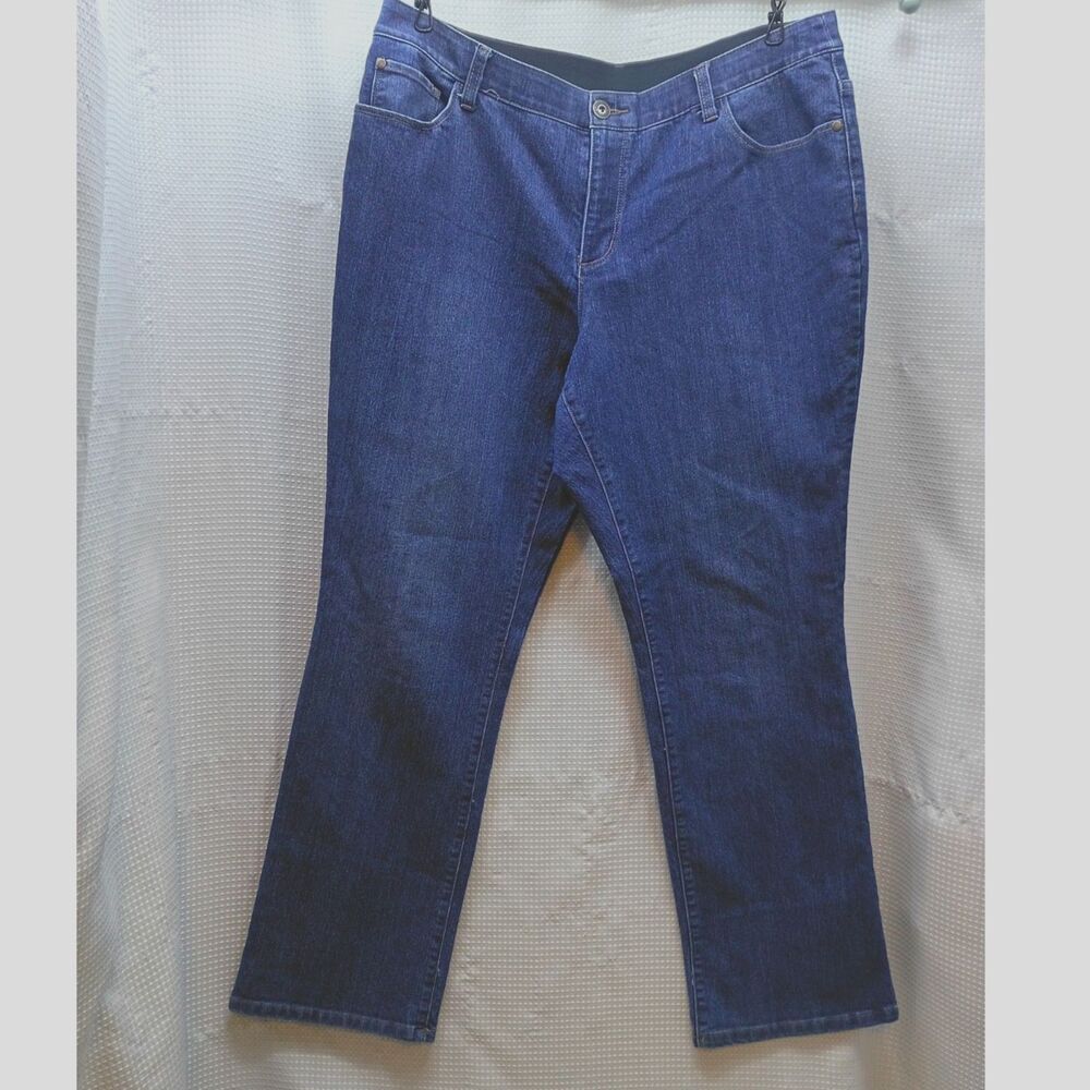 Women's 16W Comfort Waist Stretch Jeans Medium Dark Wash Curvy CJ Banks